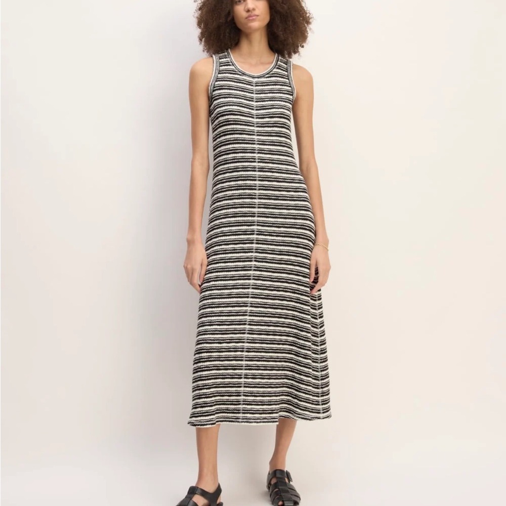 Everlane The Rib Knit A Line Dress Striped